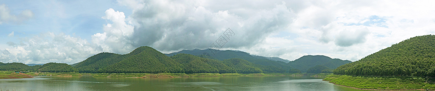 山地景色天然森林建筑学活力水库风景植物全景地标障碍水电山脉图片