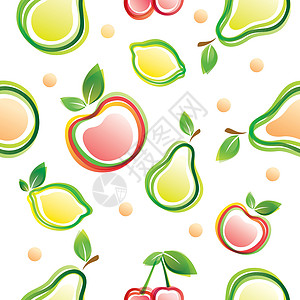 水果无缝模式甜点叶子墙纸插图浆果橙子农业季节食物卡通片图片