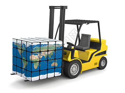 国际运输叉车车辆全世界贮存后勤卡车装载机仓库白色货运图片