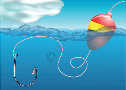 鱼浮天空波纹软木海浪活动运动钓鱼爱好浮标背景图片