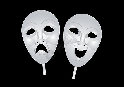 戏剧和喜剧的戏剧面具白色幸福物体插图微笑设备艺术舞台寓言悲伤图片