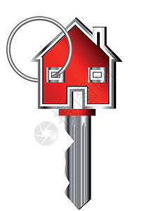 居中键建筑财富房子市场安全投资戒指住宅红色图片