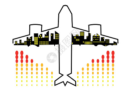 乘飞机旅行插图运输全球飞行假期城市空气旅游车辆喷射图片