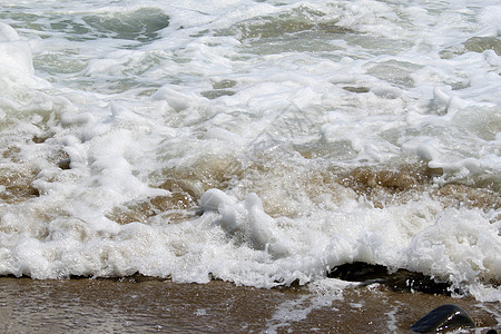 白水海滨海浪海洋支撑海景边缘气泡泡沫海滩水线图片