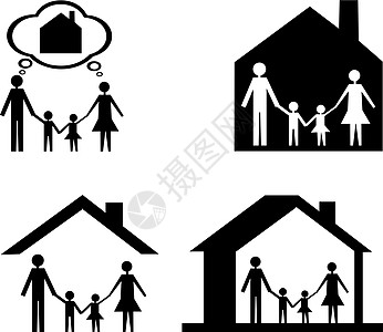 家庭和家庭概念中介房地产大厦活动团结图标互联网幸福网络安全图片
