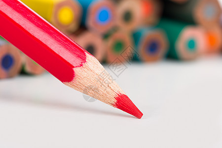 红铅笔绘画素描艺术红色写作空白团体办公室白色宏观图片