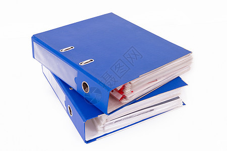 堆叠办公文件夹文具蓝色商业档案活页夹文档塑料卷宗床单影棚图片