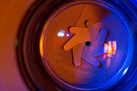 开关器刀叶技术框架圆圈艺术紫色快照相机玻璃快门工作室图片