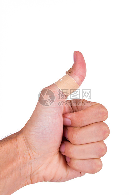 缩略图上的粘合带橙子手指治疗安全白色塑料疼痛磁带情况拇指图片