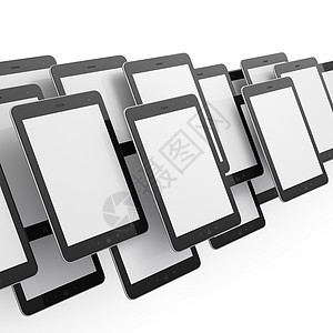 白色背景上的黑片块工具屏幕电脑细胞通讯器展示软垫推介会电话技术图片