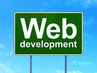 网络设计概念 道路标志背景网上开发项目图片