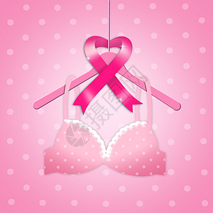 使用粉色丝带预防乳腺癌明信片药品女孩乳房海报帮助插图斗争胸部丝带图片