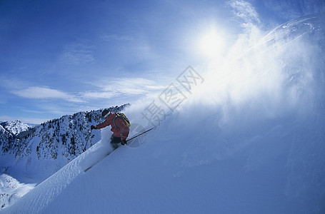山坡滑雪机挑战风景活力极限滑雪运动活动成人个性粉末图片