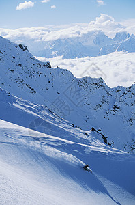 山坡高风景滑雪机图片