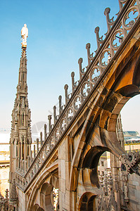 意大利Milan Duomo的详情历史教会雕塑纪念碑旅行艺术雕像建筑学风景石峰图片