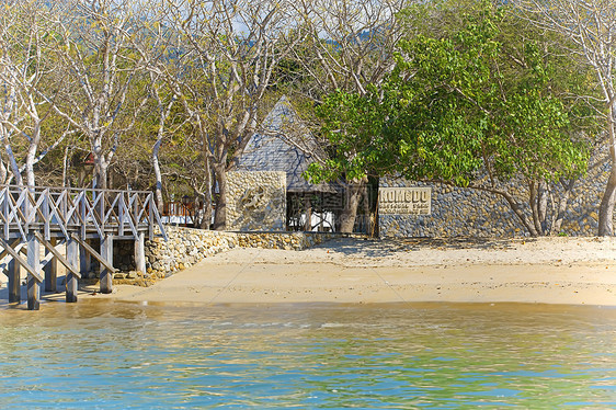 科莫多岛码头天堂公园入口海岸爬坡海景阳光旅游旅行图片