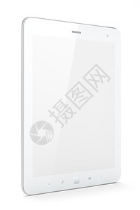 白色背景上的美丽的白白平板电脑屏幕手机通讯器短信电话工具笔记本触摸屏插图细胞图片