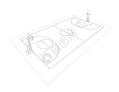 篮球场 电线框架法庭技术插图体育场篮子运动团队金属学校地面图片