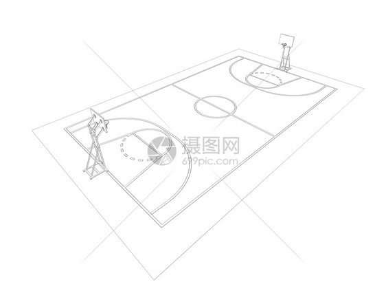 篮球场 电线框架法庭技术插图体育场篮子运动团队金属学校地面图片