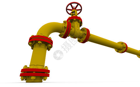 黄色管道和阀门商业管子工厂压力控制工程力量技术圆柱活力图片