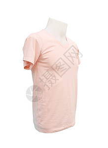 白色假发上的男性T恤衫模板棉布红色纺织品服装模型男人粉色摄影男装小路图片