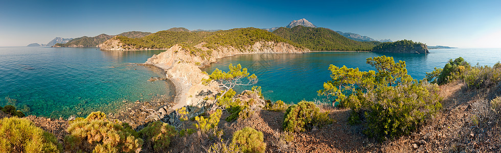 半岛和平静海的美丽全景美景图片