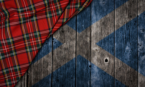 苏格兰短裙红色民间旗帜氏族纺织品文化棉布横幅装饰品图片