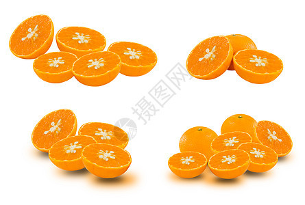 橙色白色橙子团体水果黄色食物图片