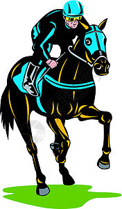马赛马马骑马的马车颜色图片