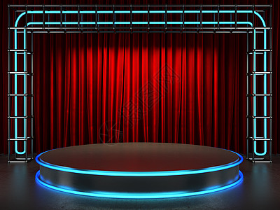 舞台上的红布幕展示娱乐奖项马戏团展览衣服歌剧装潢画廊宣传图片