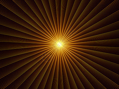 分形沉积设计黄色金子中心数学装饰品光束黑色元素射线渲染图片
