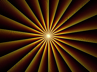 爆炸分形烧灼金子渲染辐射黑色中心黄色设计几何学元素光束图片