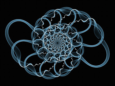 孤立的螺旋元素蓝色数学几何学设计渲染图片
