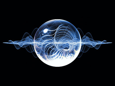 虚拟波粒子运动元素渲染艺术品量子数学插图发条反射实验室图片
