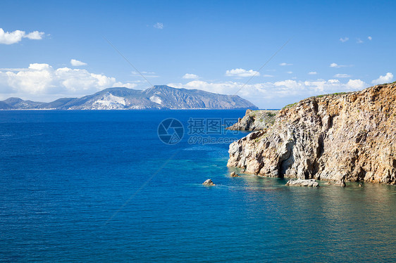 利帕里群岛蓝色悬崖环境风景天空火山场景日光岩石岛屿图片