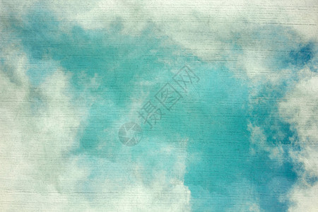 在蓝色阴影与云的复古背景古董羊皮纸发黄裂缝插图艺术投标艺术品墙纸明信片图片