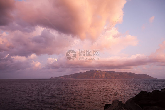 利帕里群岛石头海岸线风神岛屿日落旅游天空风景假期海景图片