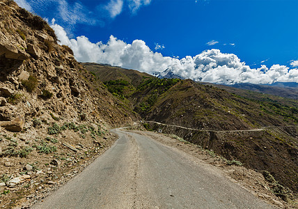 喜马拉雅山公路道路车辆摩托车小路风景泥路尔邦汽车山脉陆运图片