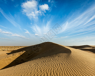 印度拉贾斯坦邦Thar沙漠的Dunes风景旅行沙丘观光旅游沙漠日落天空日光土地图片