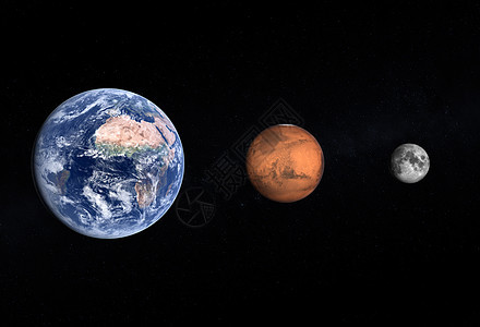 地球 火星和月球太阳星星太阳系外星人轨道行星科学宇宙宇航员月亮图片