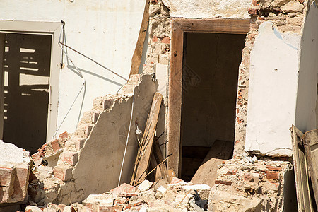 一座被拆除的大厦装修灾难危险破坏衰变住宅石头垃圾建筑学房间图片