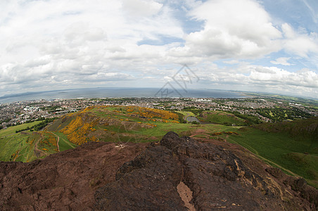 爱丁堡Arthurs的座位爬坡城市火山远足绿色游客旅游首都公园地质学图片