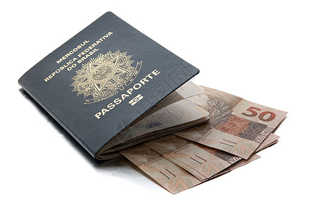 巴西护照和巴西bazilian货币real身份国际邮票旅行国家移民外交游客旅游出生图片