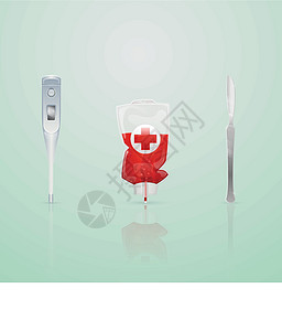 医疗图标科学药品温度计救护车管子红色团体绘画血袋艺术图片
