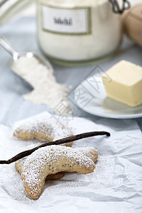 香草羊角面包黄油面粉角面包时间糕点饼干粉状图片