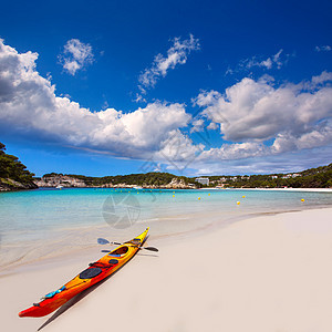 巴利阿里奇Ciutadella的海滩波浪海景海岸线地标假期树木皮艇旅行海岸蓝色图片