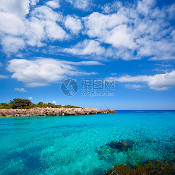 巴利阿里奇Ciutadella岛Talaier海滩石头地标天堂晴天海岸海洋海岸线泡沫海景岩石图片
