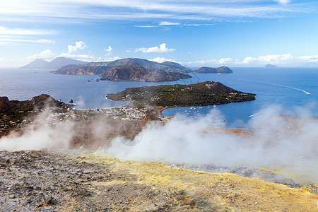 利帕里群岛活火山岩石日光环境海岸风神场景群岛旅行岛屿假期图片