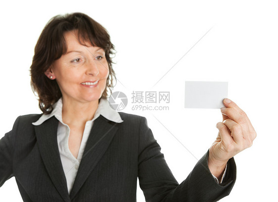 持有空白卡的商业妇女女性工人访问女孩商务成功人士女士展示工作图片