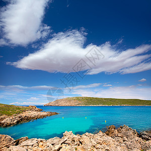 巴利阿里群岛Menorca的角斗篷海岸海岸线旅行太阳石头小岛村庄岩石海洋波浪图片